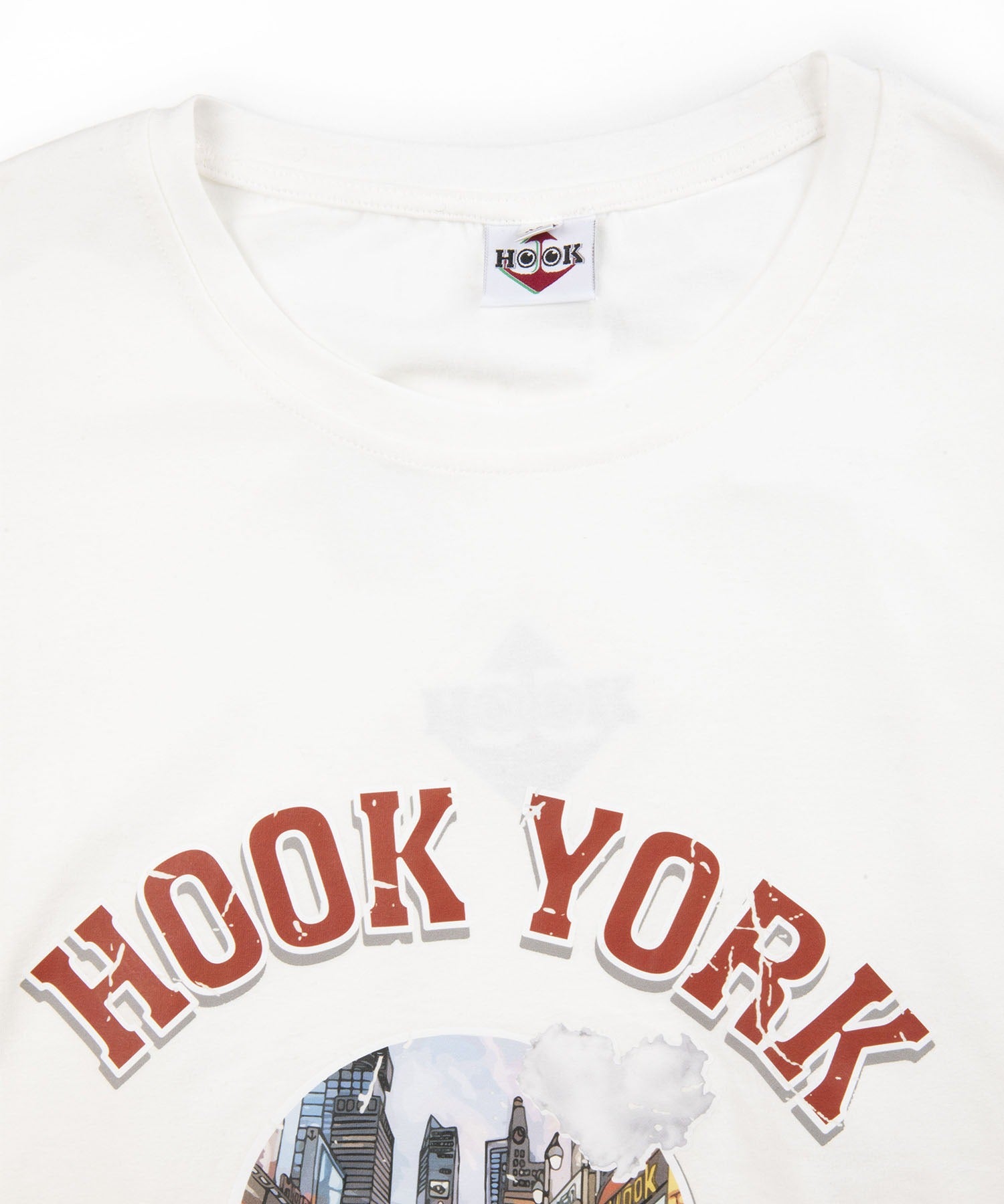 [HOOK -original-] Old clothes style urban pattern damage print short sleeve TEE