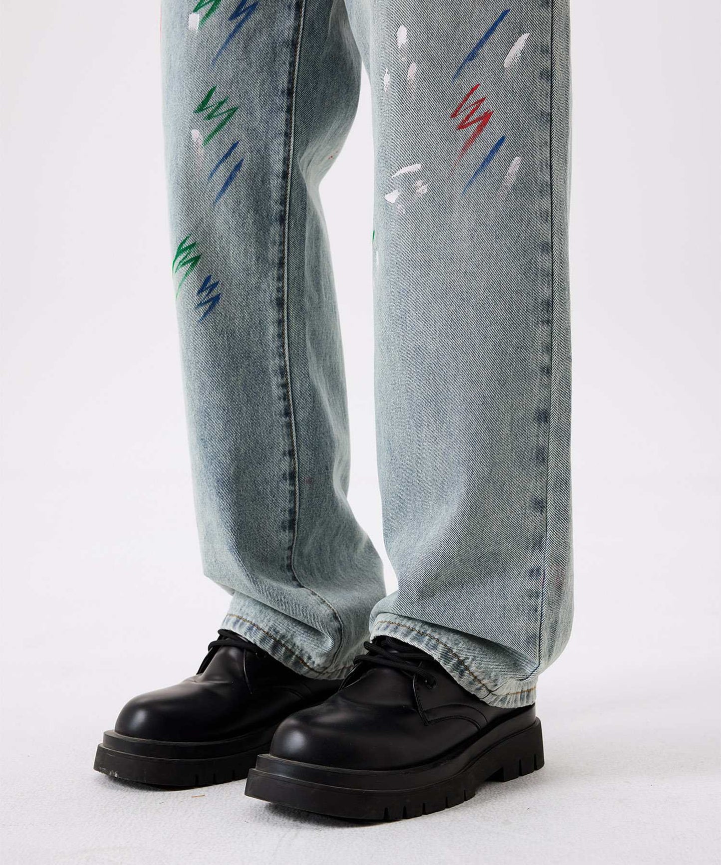 HOOK ペイントスプラッシュ デニムパンツ