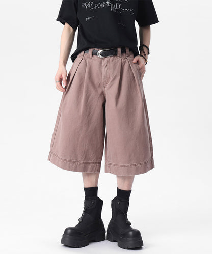 HOOK ピグメント ウォッシュタックワイドハーフパンツ (SS)