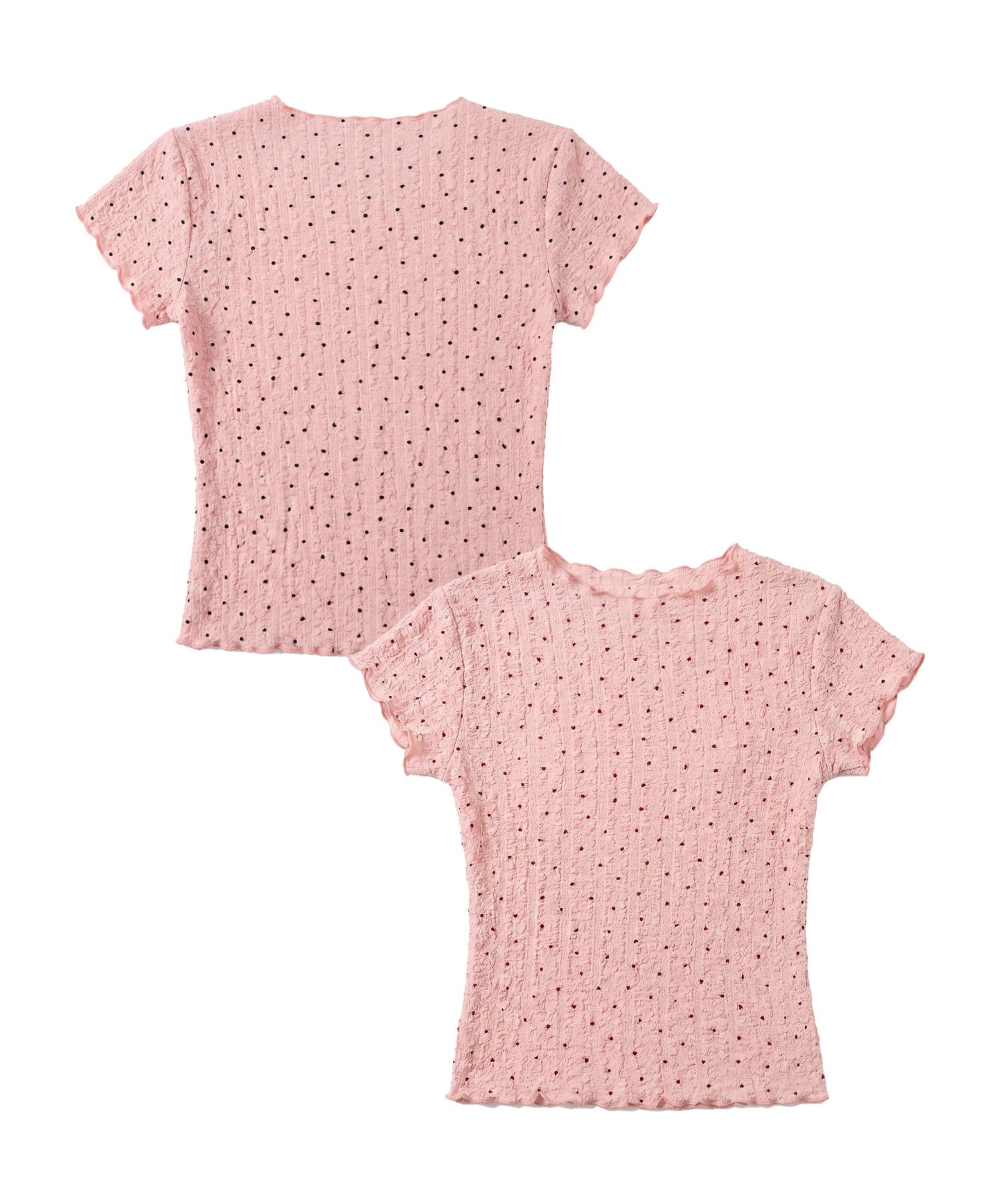 HOOK for girls バブルシフォン総柄クロップドトップス