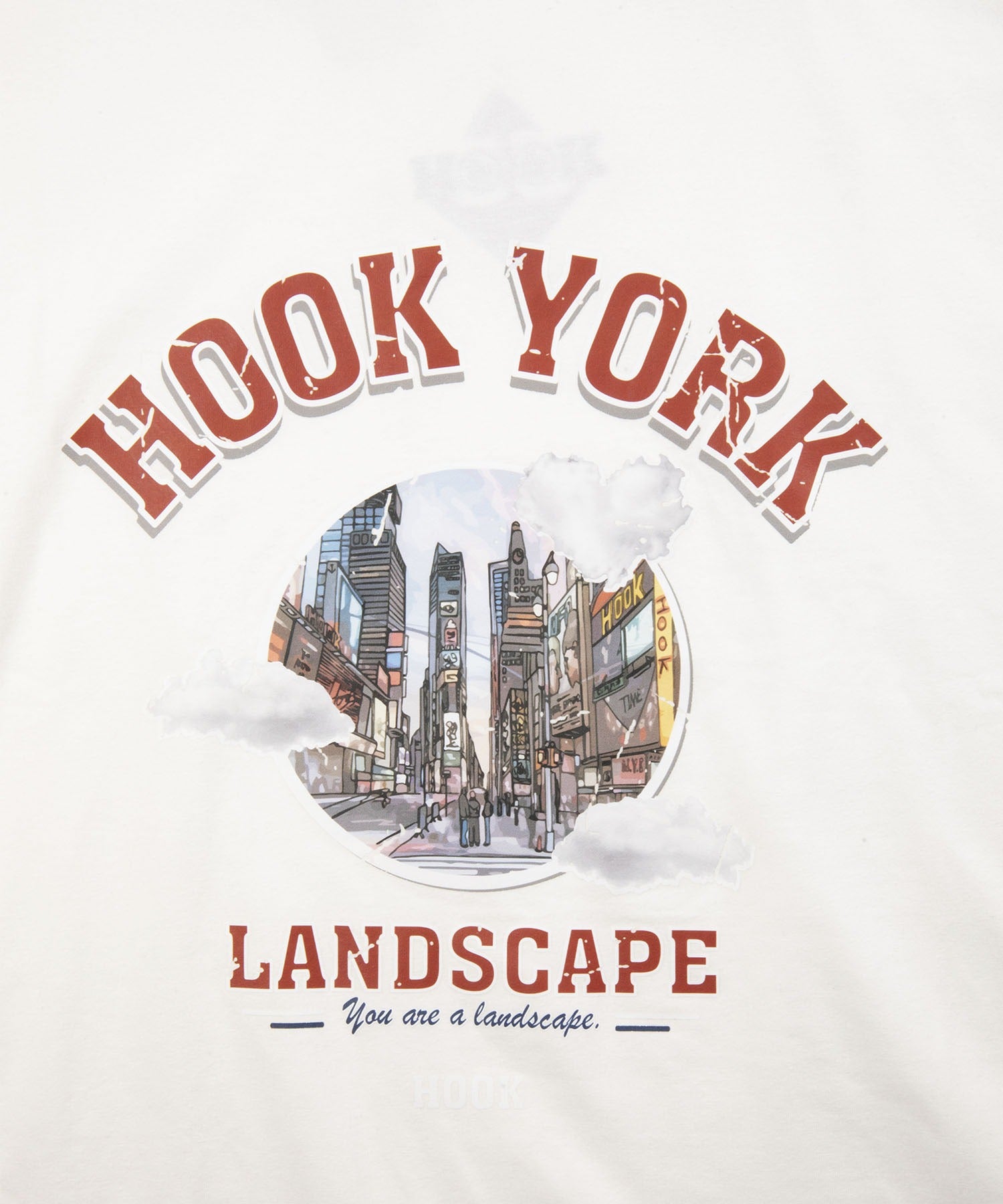 [HOOK -original-] Old clothes style urban pattern damage print short sleeve TEE