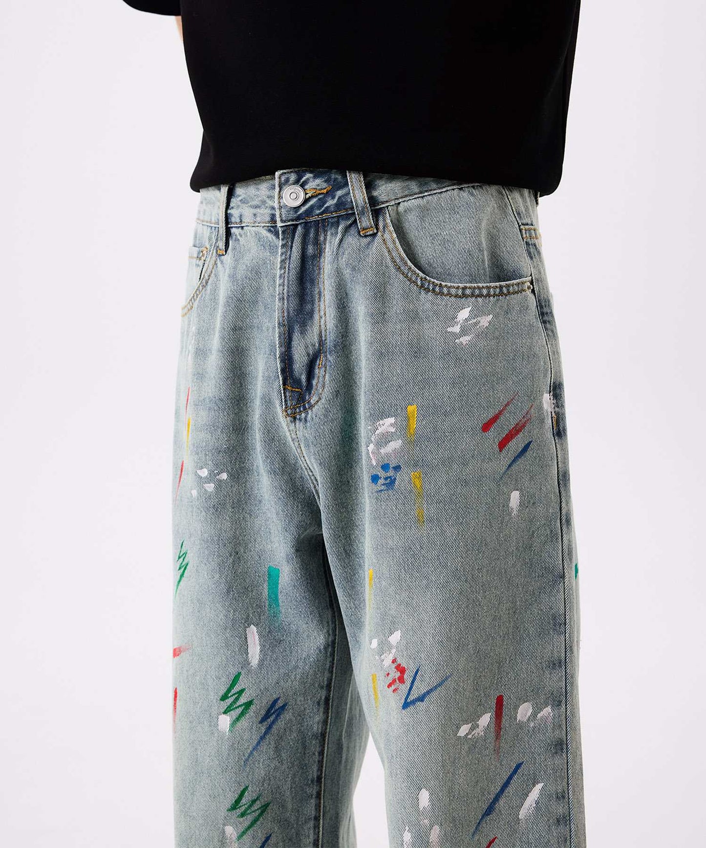 HOOK ペイントスプラッシュ デニムパンツ