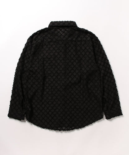 [aimoha Men's] All-over patterned see-through shirt