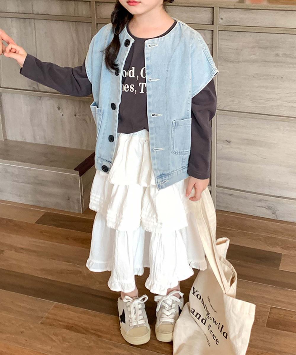 【aimoha-KIDS-】ティアードスカート