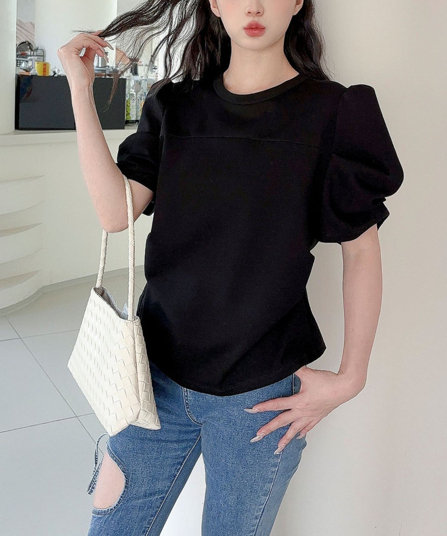 【Jasmine】パワショル切り替えTシャツ