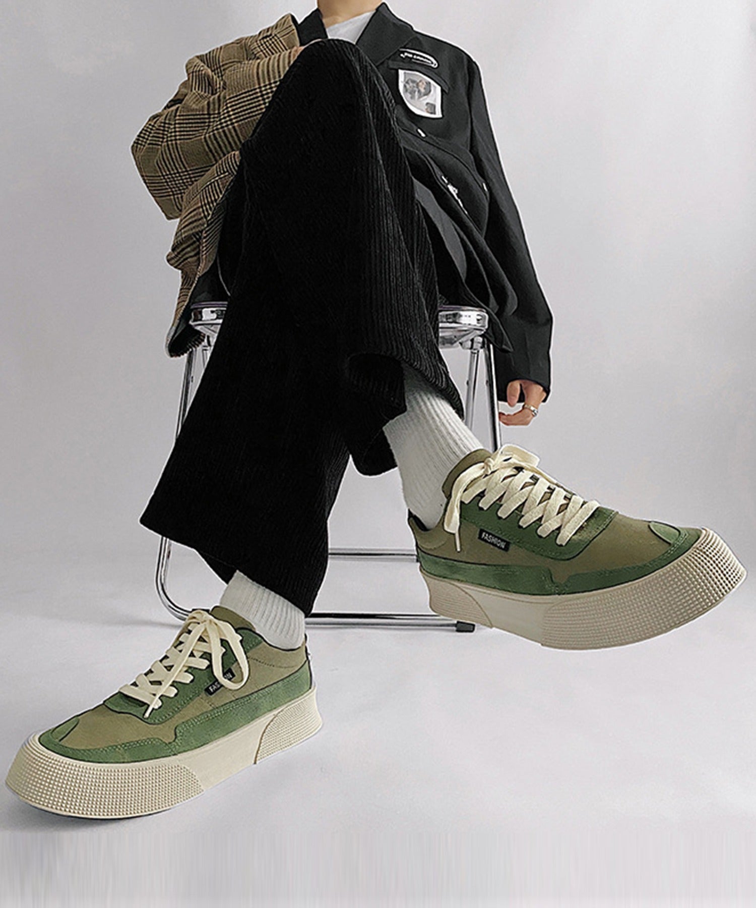 【aimoha Men's 】厚底カジュアルシューズ