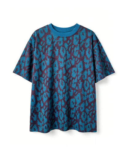 HOOK for girls　レオパード総柄 半袖Tシャツ / アニマル柄 ビッグシルエット カジュアル