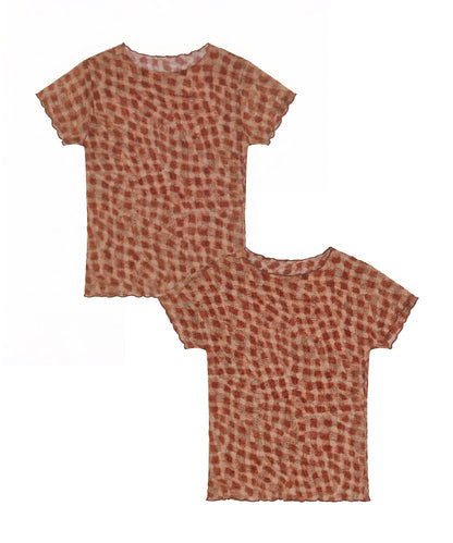 HOOK for girls バブルシフォン総柄クロップドトップス