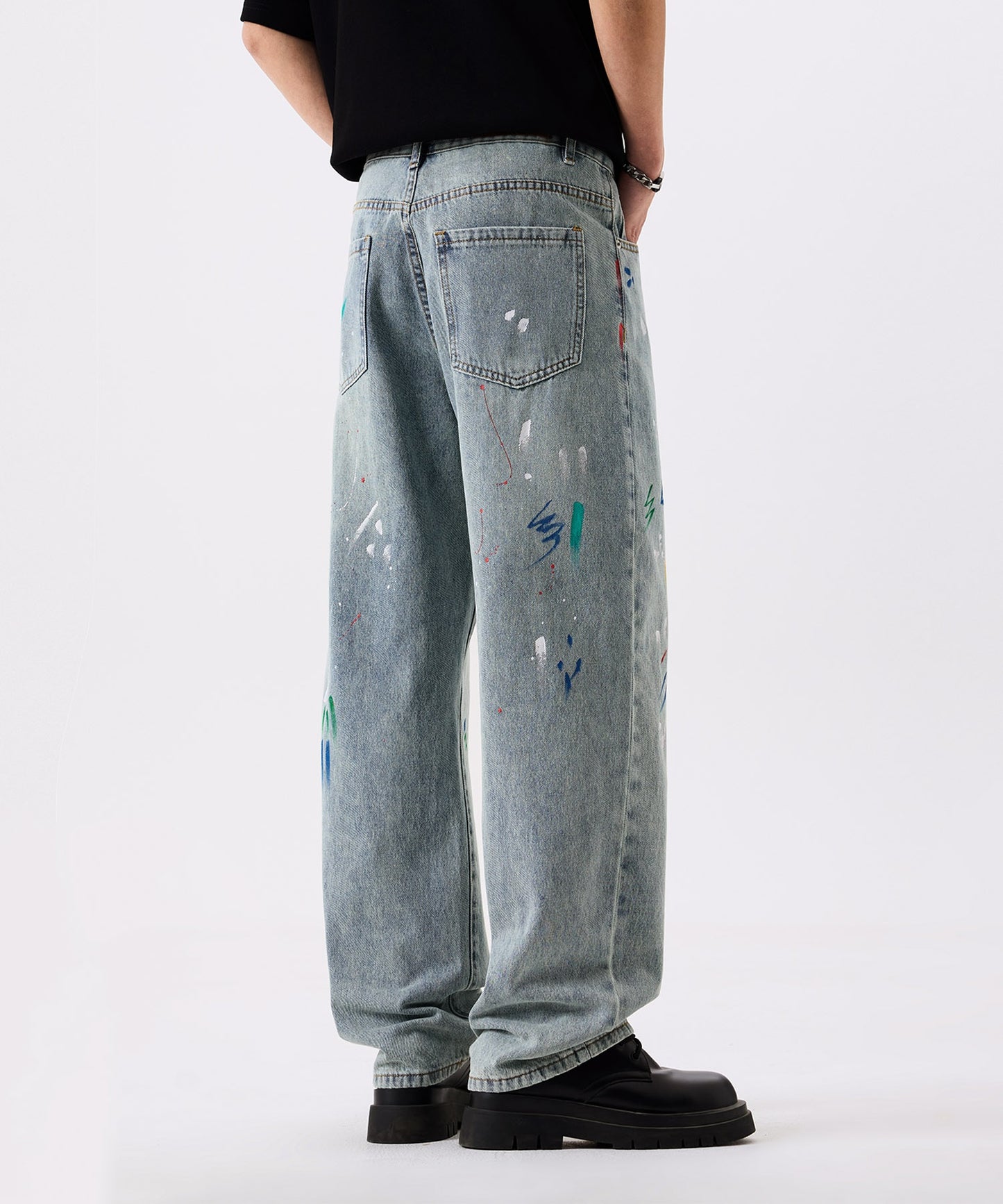 HOOK ペイントスプラッシュ デニムパンツ