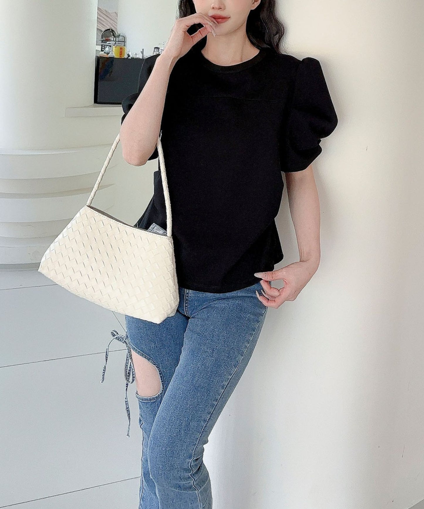 【Jasmine】パワショル切り替えTシャツ
