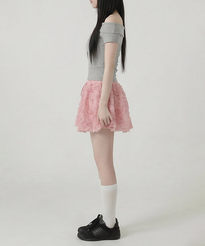 HOOK for girls　立体ローズミニスカート