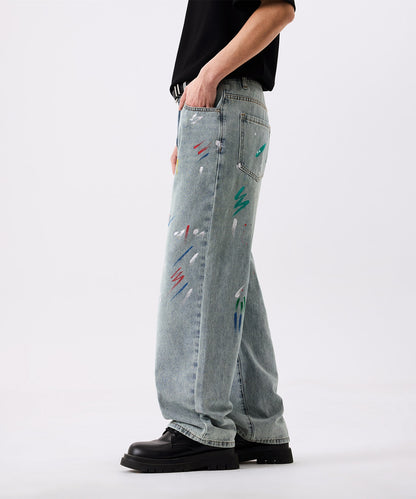 HOOK ペイントスプラッシュ デニムパンツ