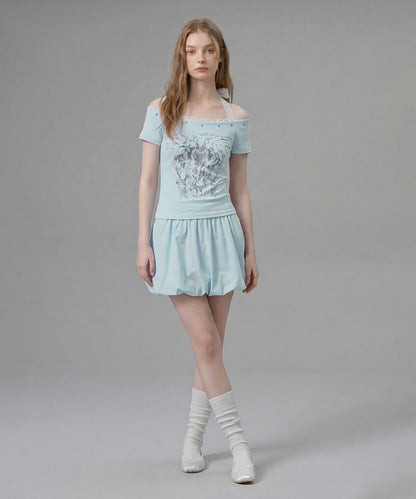 HOOK for girls レースレイヤード風 × グラフィック コンパクトT