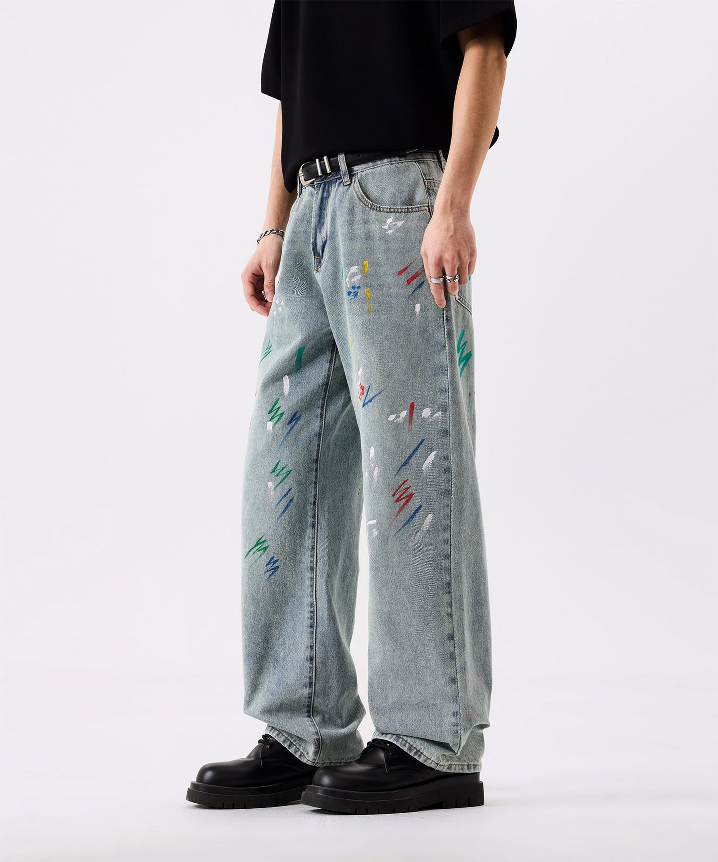 HOOK ペイントスプラッシュ デニムパンツ