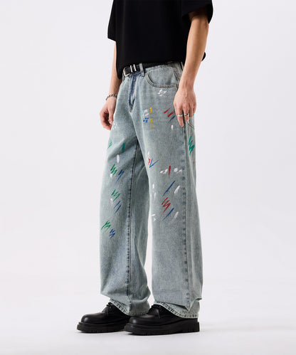 HOOK ペイントスプラッシュ デニムパンツ