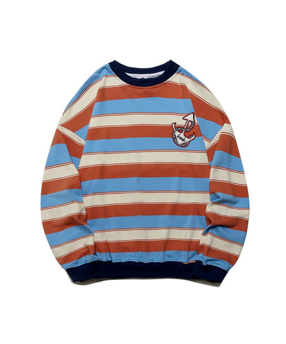 [HOOK -original-] Multi-border sweatshirt with retro style hook embroidery