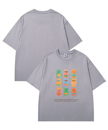 HOOK -original-　ベアグミプリント ビッグシルエットTシャツ