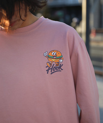 HOOK -original-　フードキャラクター グラフィックプリント ロングスリーブTシャツ
