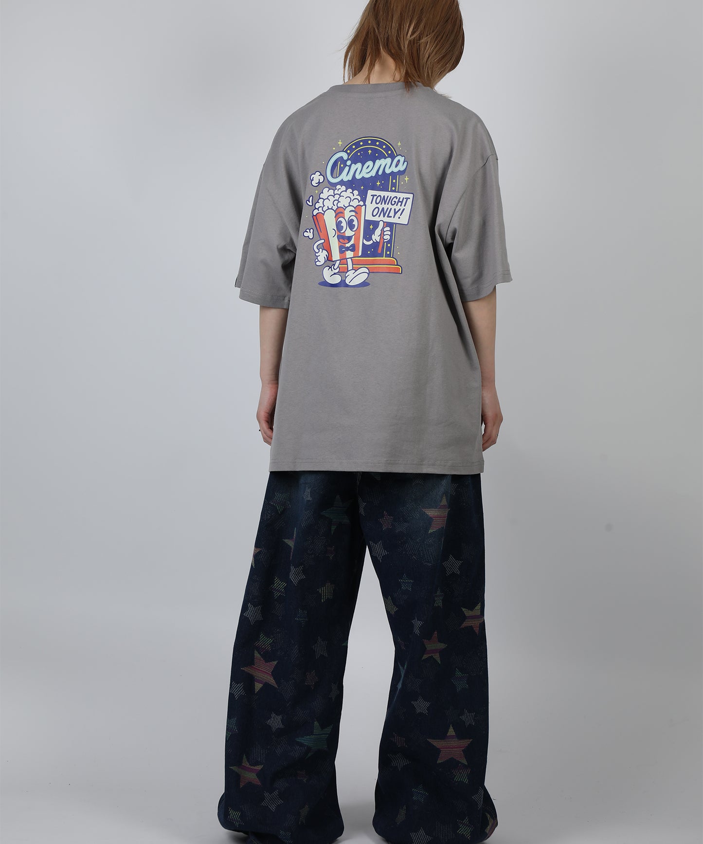 HOOK -original-　フードモチーフ アメリカンカートゥーンプリント ビッグTシャツ