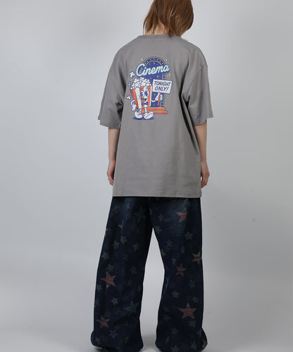 HOOK -original-　フードモチーフ アメリカンカートゥーンプリント ビッグTシャツ