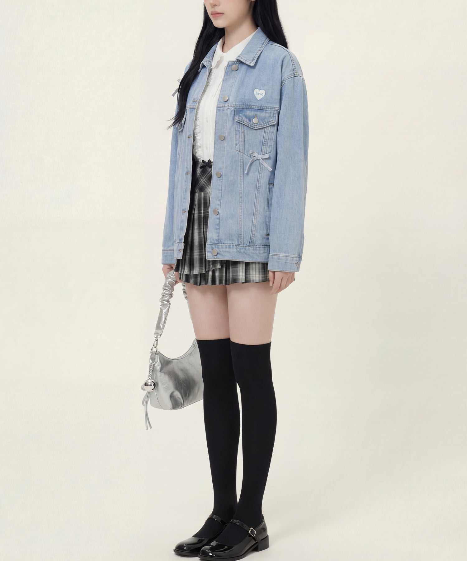 HOOK for girls　リボンオーバーサイズデニムジャケット
