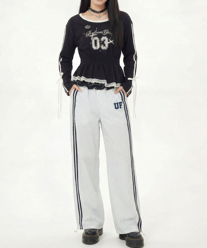 HOOK for girls リボン×ナンバーーリングロゴ　ロンT