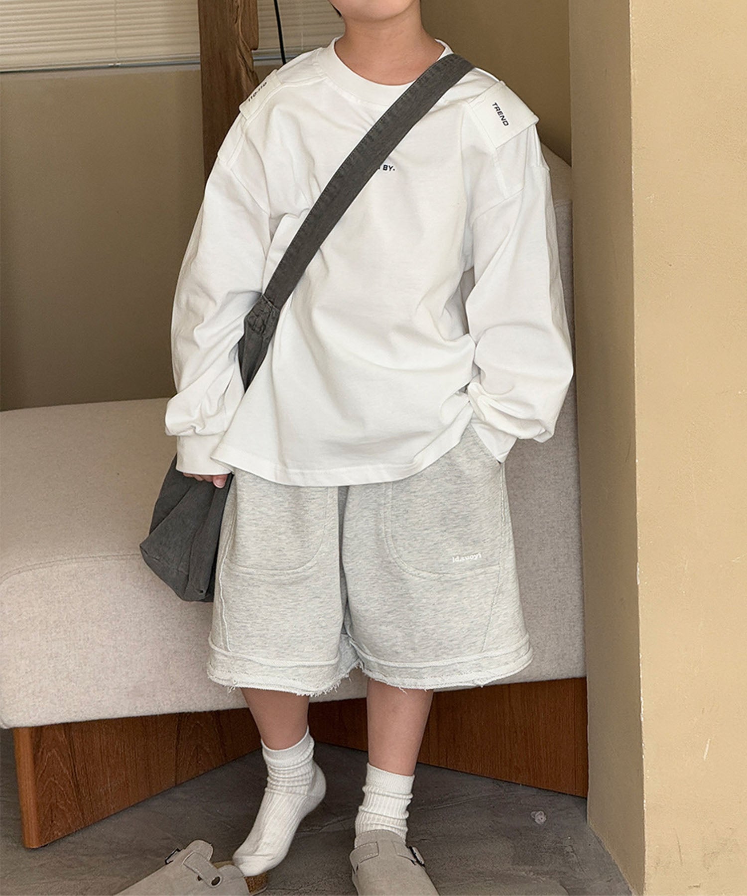 【aimoha-KIDS-】ロングスリーブデザインTシャツ