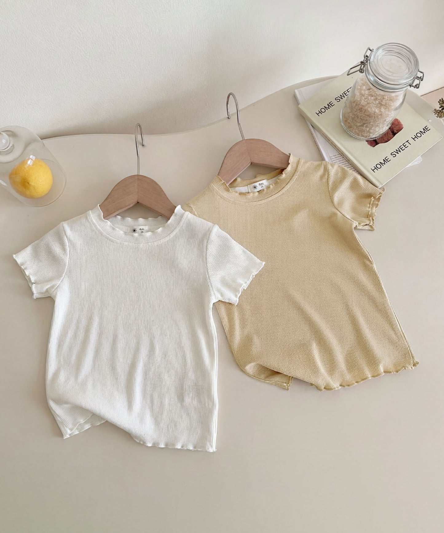 【aimoha-KIDS-】Mellow Sleeve Ribbed Cut and Sew
