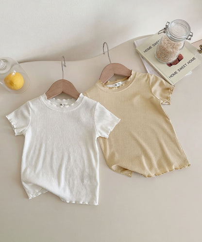 【aimoha-KIDS-】Mellow Sleeve Ribbed Cut and Sew