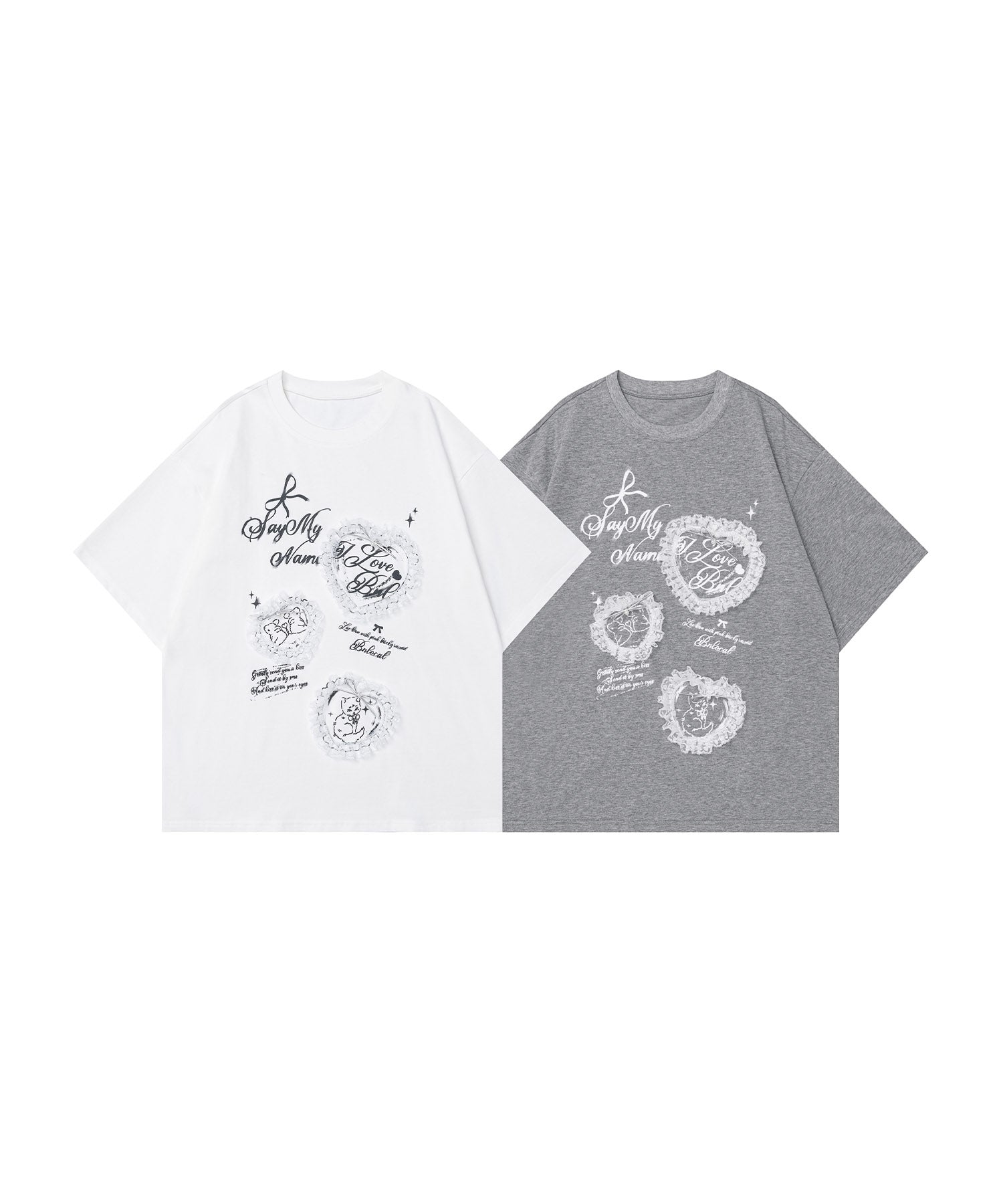 HOOK for girls　レースフリルハート ビッグTシャツ (SS)