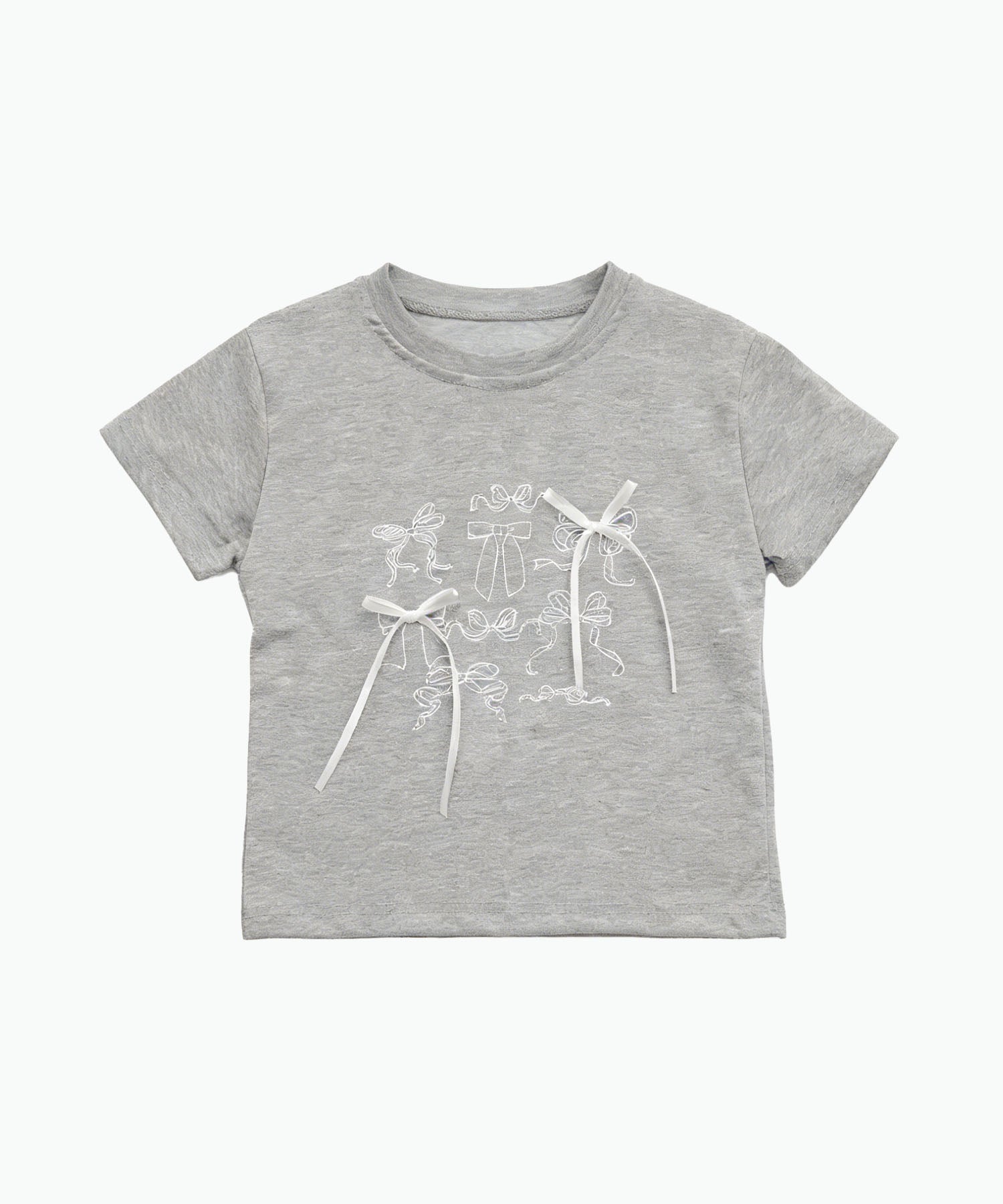 【aimoha-KIDS-】リボンスケッチ デザインTシャツ