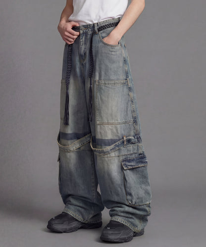 HOOK -select-　切替ワイドデニムカーゴパンツ
