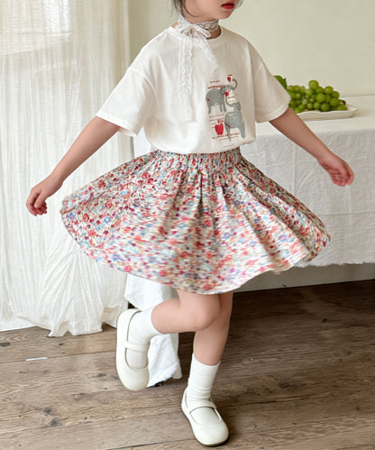 【aimoha-KIDS-】フラワーガーデン フレアショートパンツ