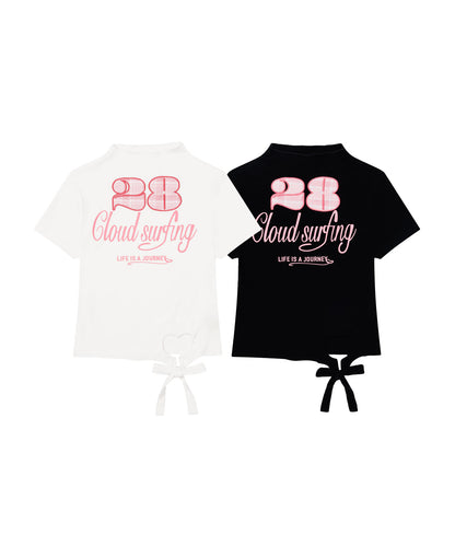 HOOK for girls　ガーリーカジュアルリボンTシャツ