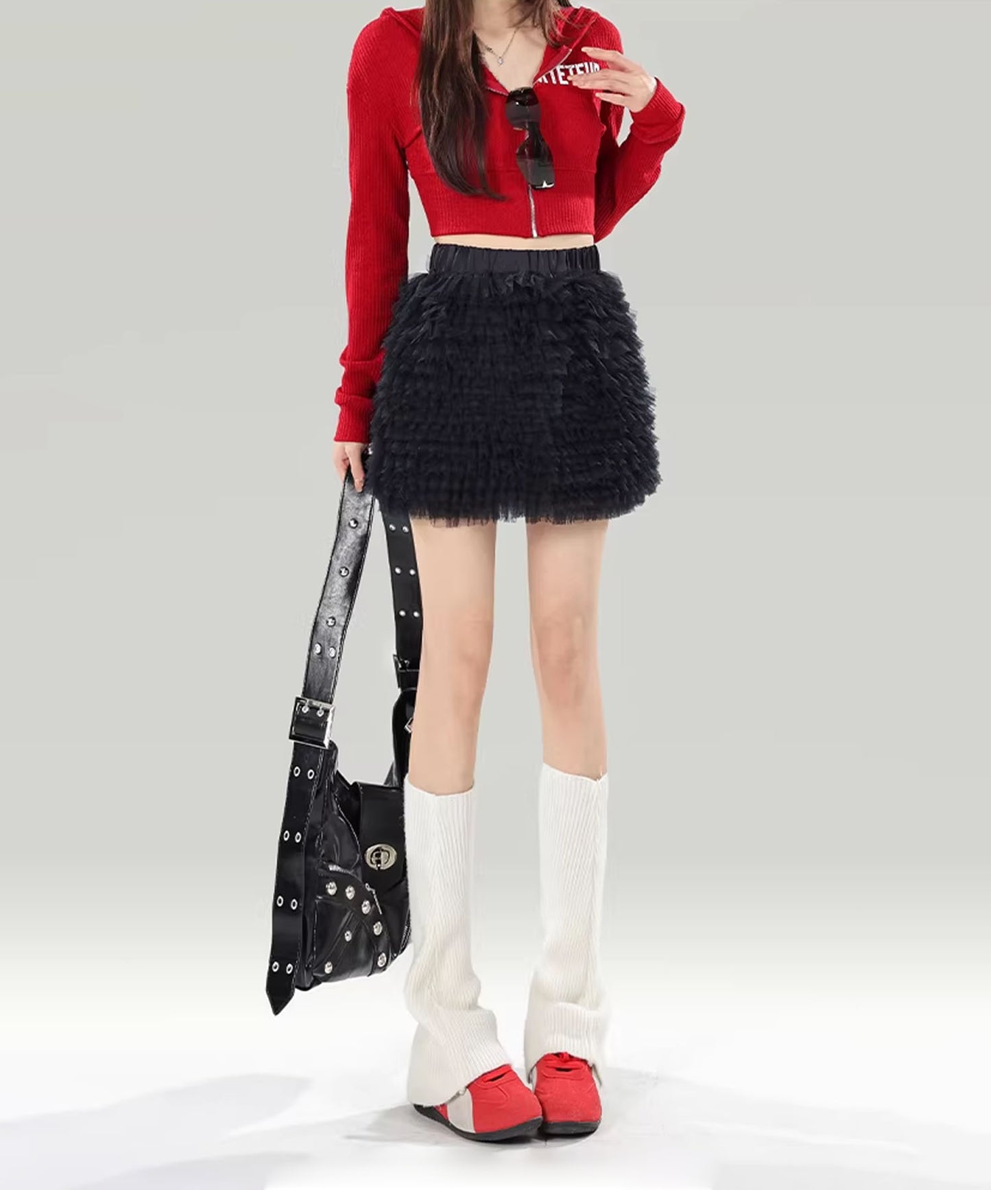ふわふわチュールミニスカート