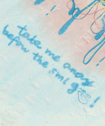 HOOK for girls　キラキラストーン × バタフライプリント ダメージメッシュ カットソー