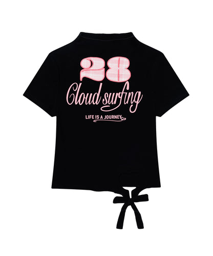 HOOK for girls　ガーリーカジュアルリボンTシャツ