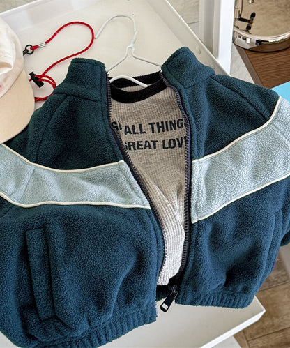 【aimoha-KIDS-】キッズ　ボアジップアップブルゾン