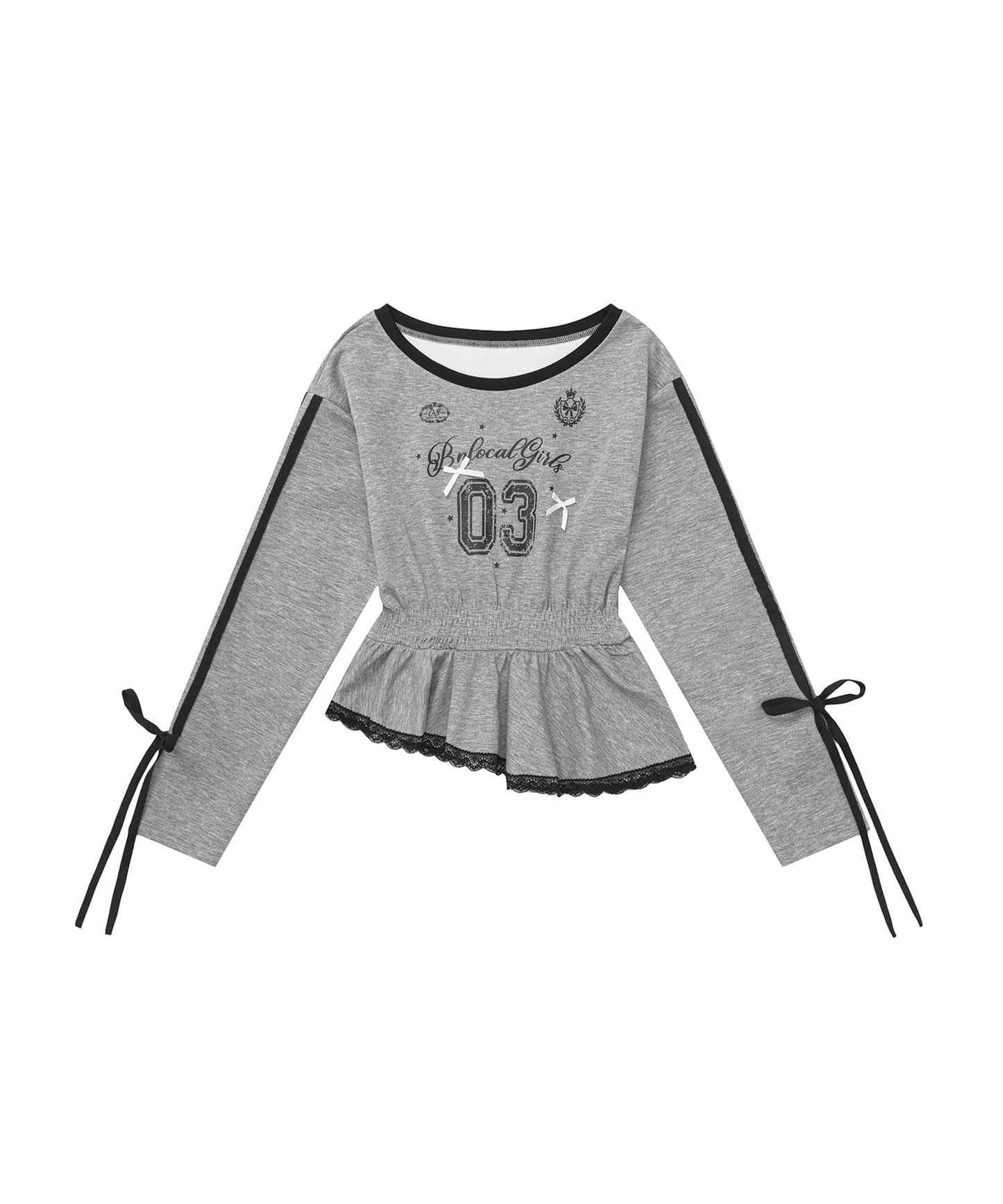 HOOK for girls リボン×ナンバーーリングロゴ　ロンT