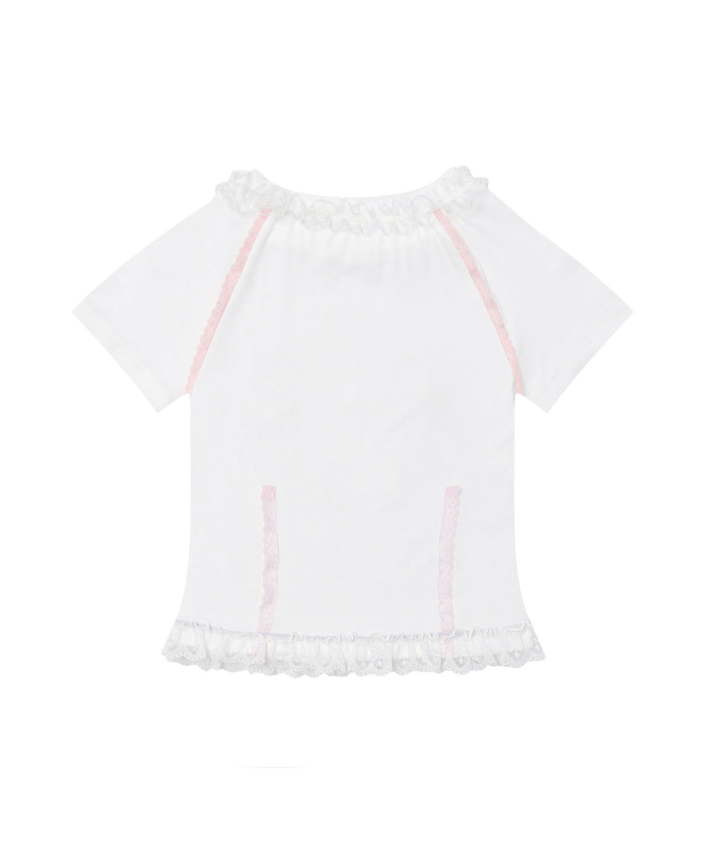 HOOK for girls　リボン×プリント レースTシャツ