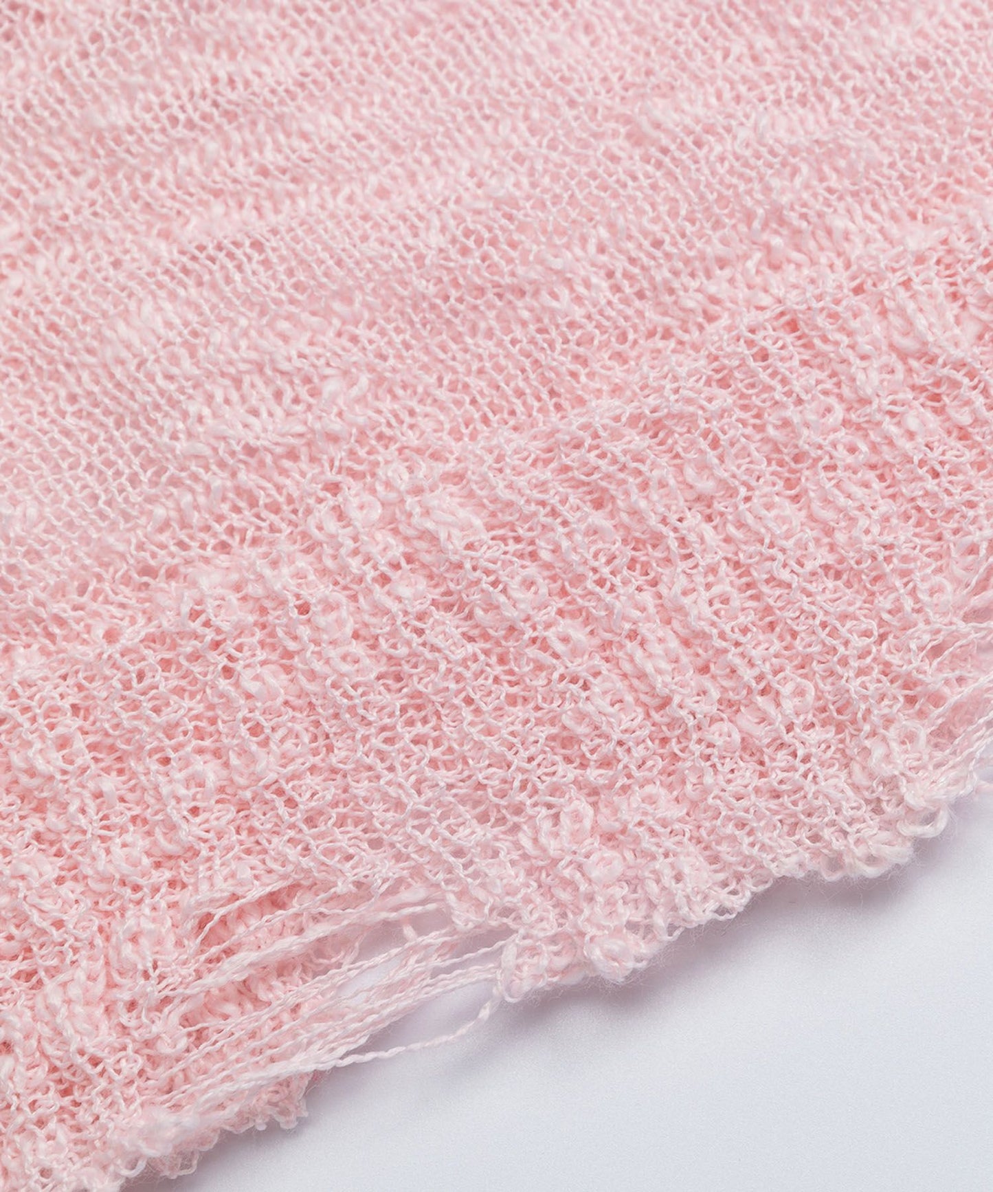 HOOK for girls　フリンジリボン柄 透かし編みサマーニット