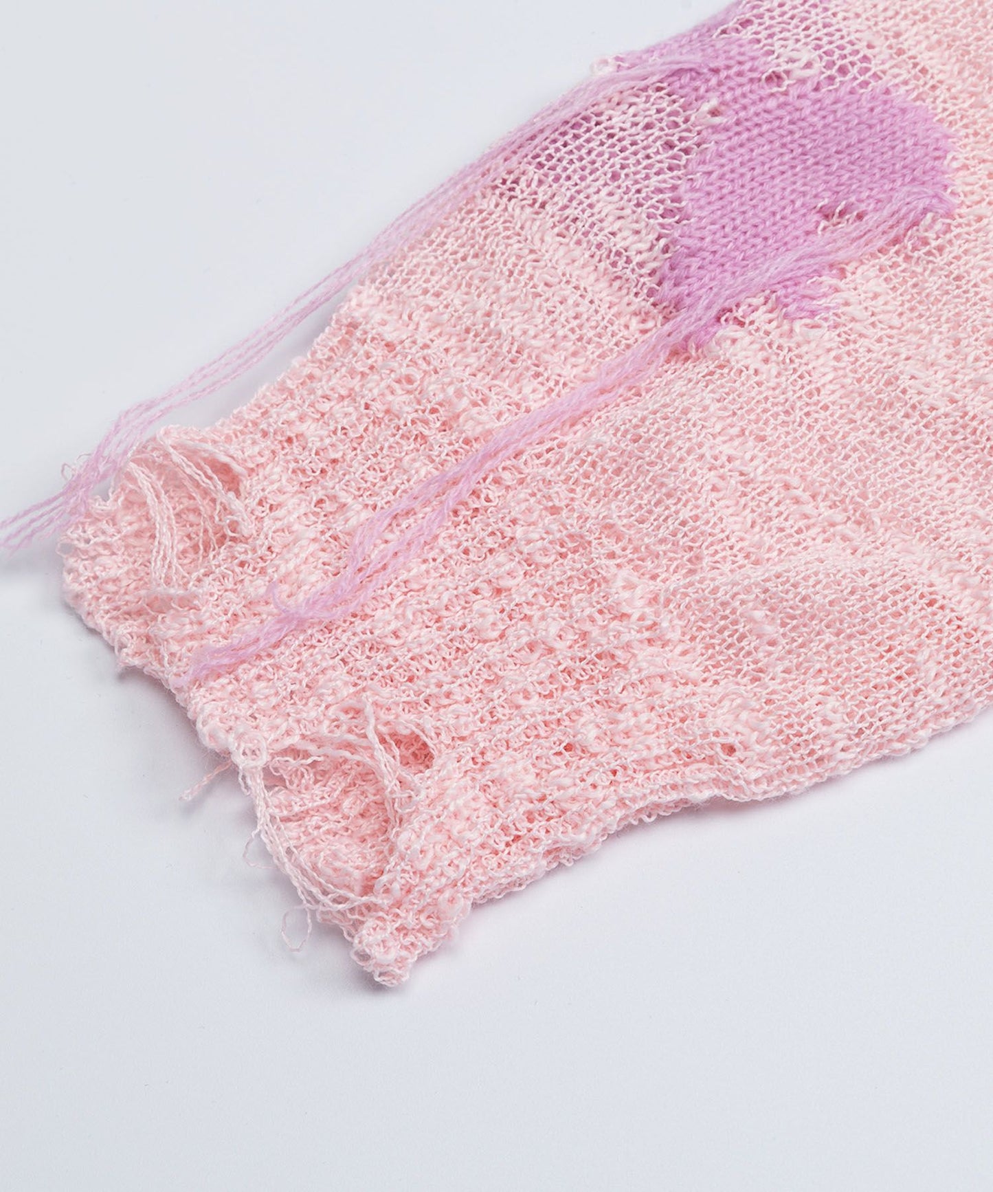 HOOK for girls　フリンジリボン柄 透かし編みサマーニット