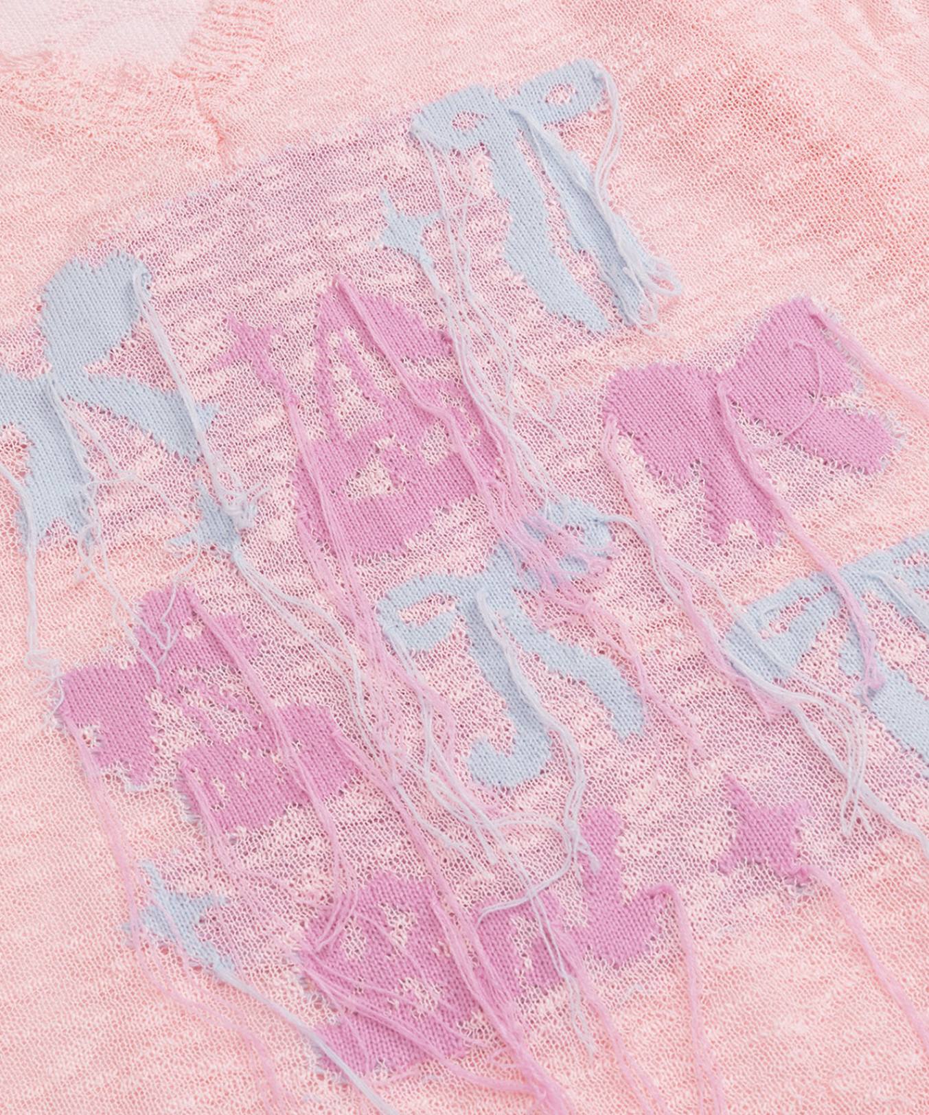 HOOK for girls　フリンジリボン柄 透かし編みサマーニット