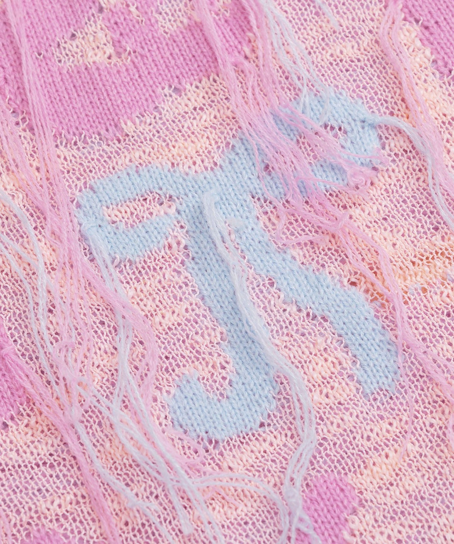 HOOK for girls　フリンジリボン柄 透かし編みサマーニット