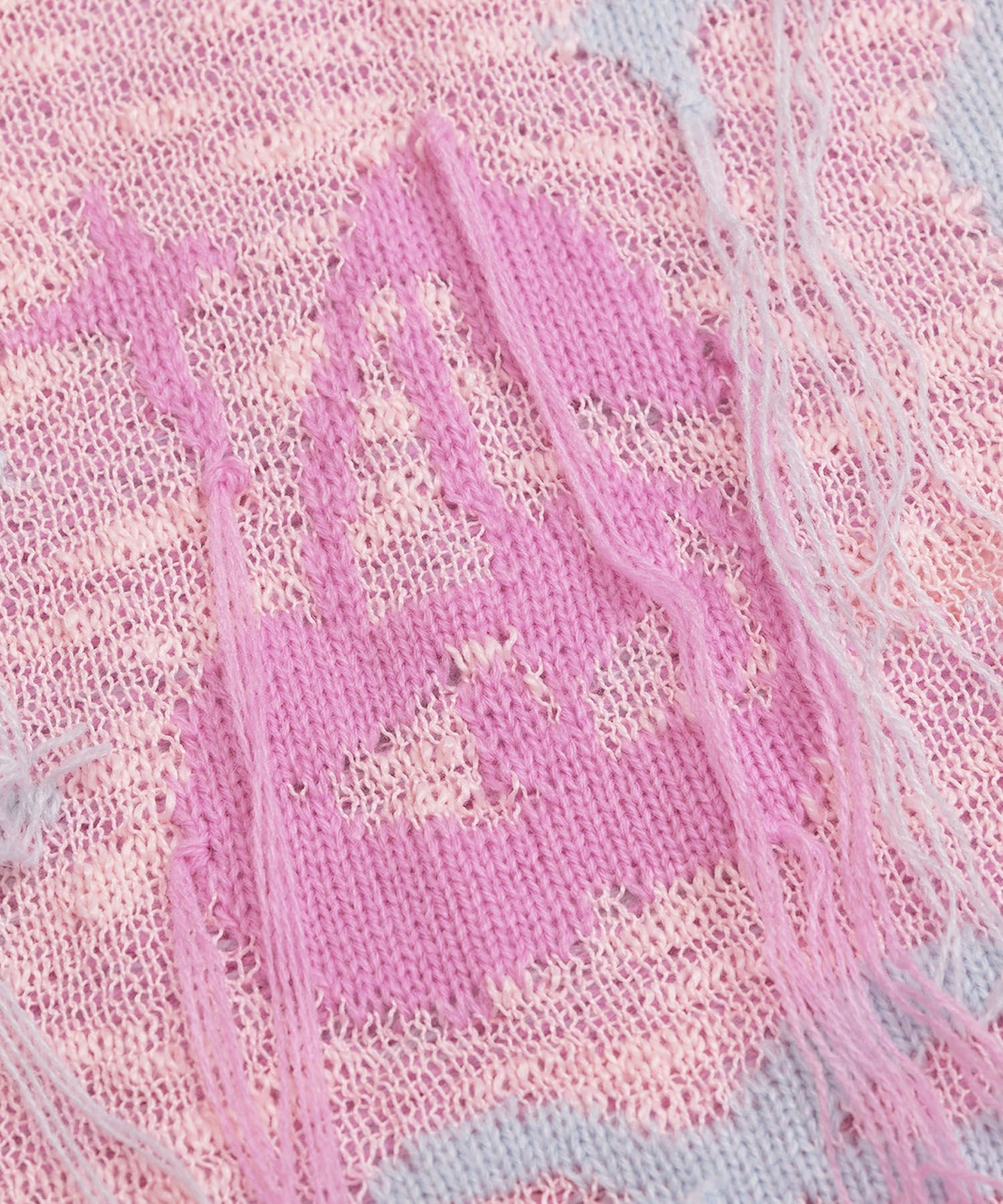 HOOK for girls　フリンジリボン柄 透かし編みサマーニット