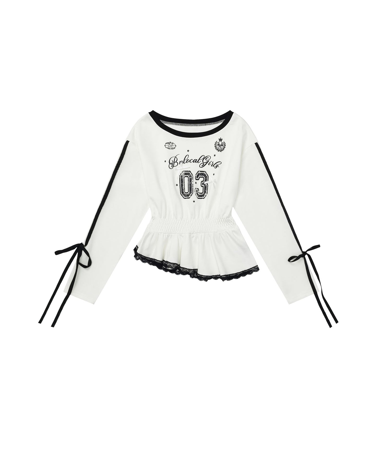 HOOK for girls リボン×ナンバーーリングロゴ　ロンT