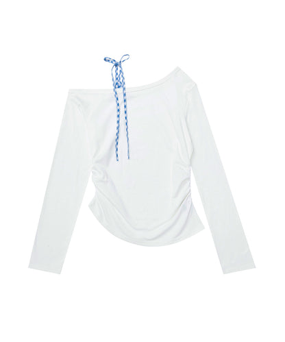 HOOK for girls　ストーン×シェルプリント オフショルダー ロンT