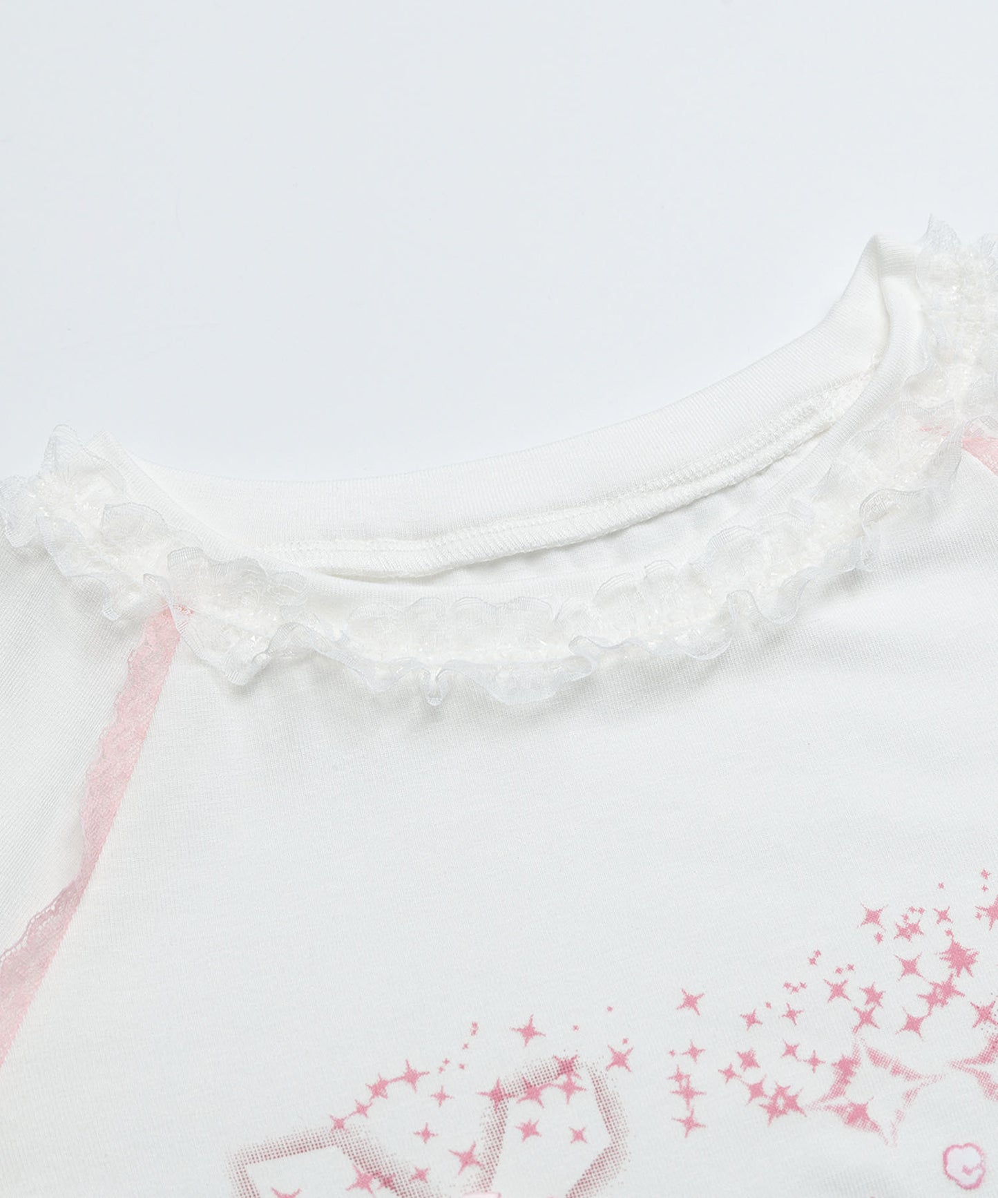 HOOK for girls　リボン×プリント レースTシャツ