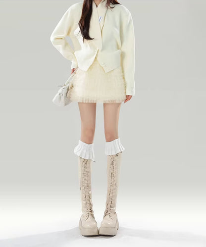 ふわふわチュールミニスカート