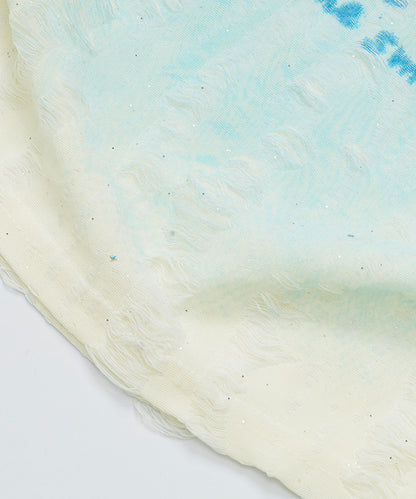 HOOK for girls　キラキラストーン × バタフライプリント ダメージメッシュ カットソー